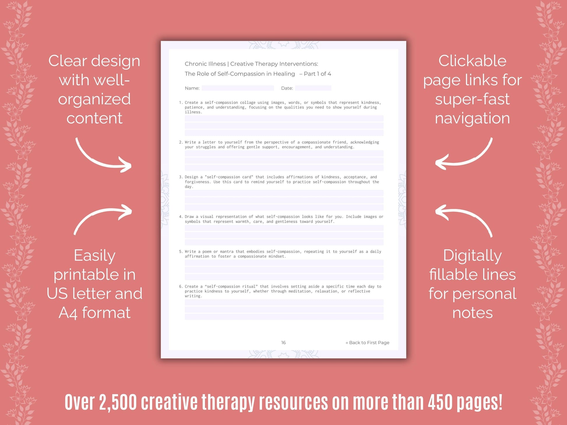 Chronic Illness Creative Therapy Counseling Templates