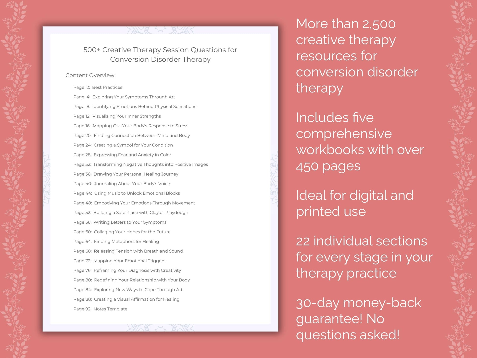 Conversion Disorder Creative Therapy Therapist Worksheets