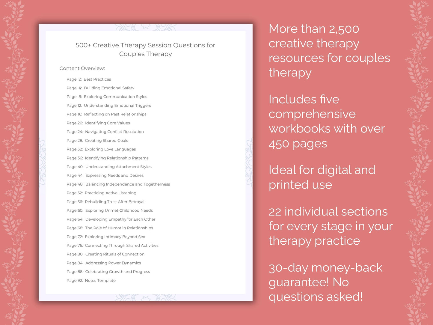 Couples Creative Therapy Therapist Worksheets