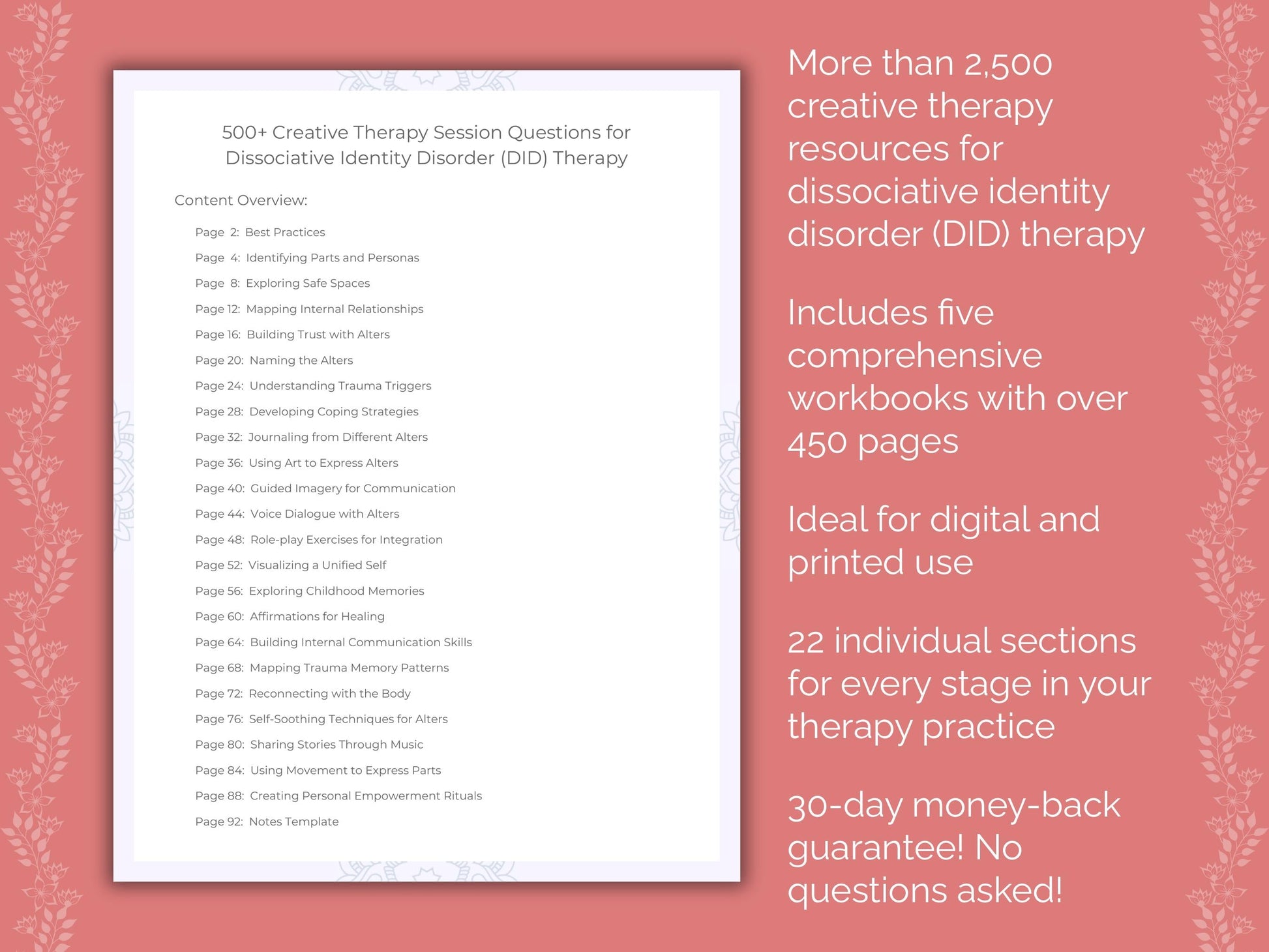 Dissociative Identity Disorder (DID) Creative Therapy Therapist Worksheets