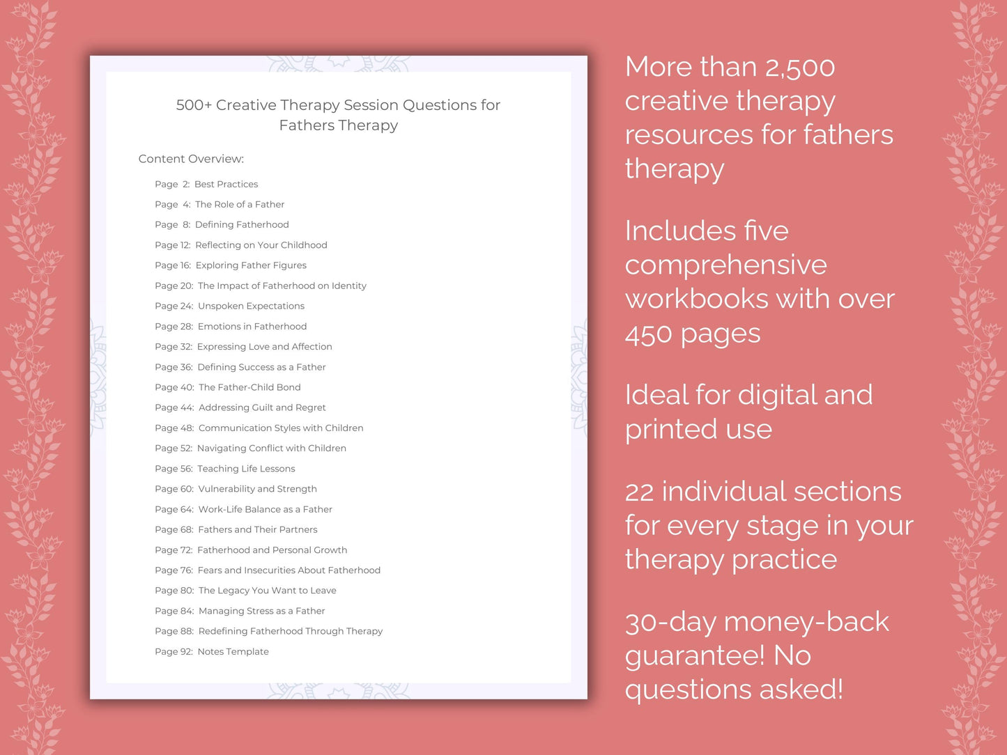 Fathers Creative Therapy Therapist Worksheets