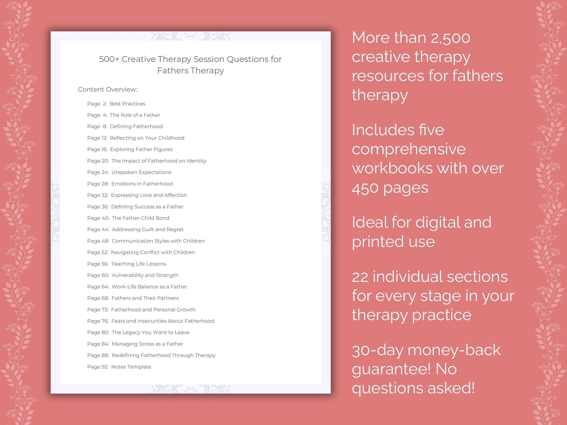 Fathers Creative Therapy Therapist Worksheets