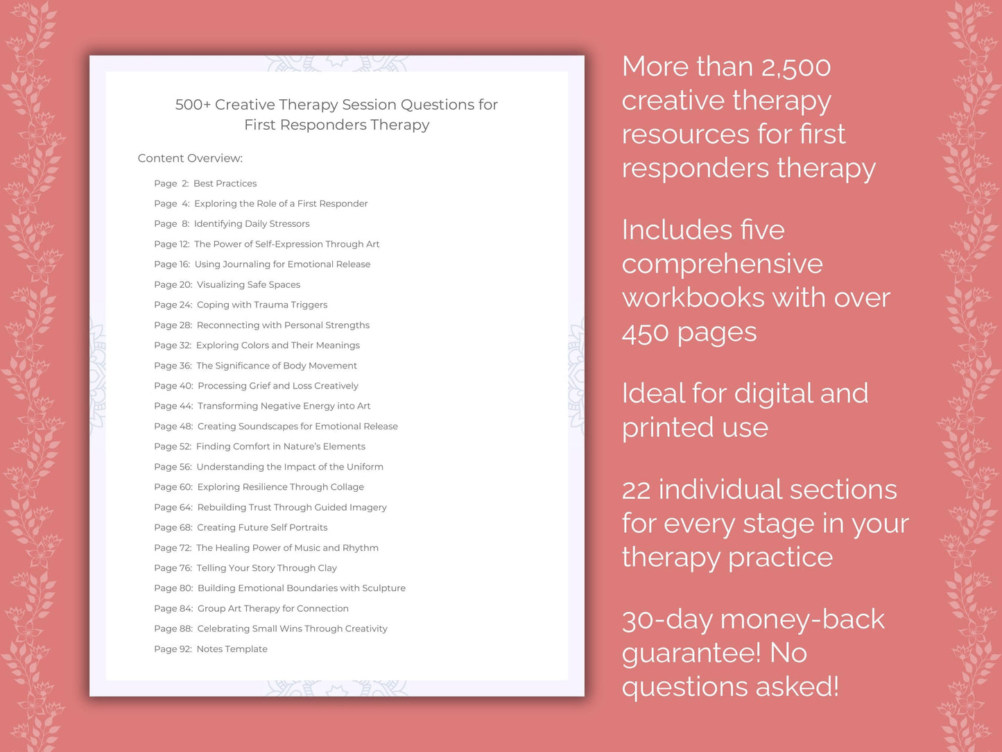 First Responders Creative Therapy Therapist Worksheets