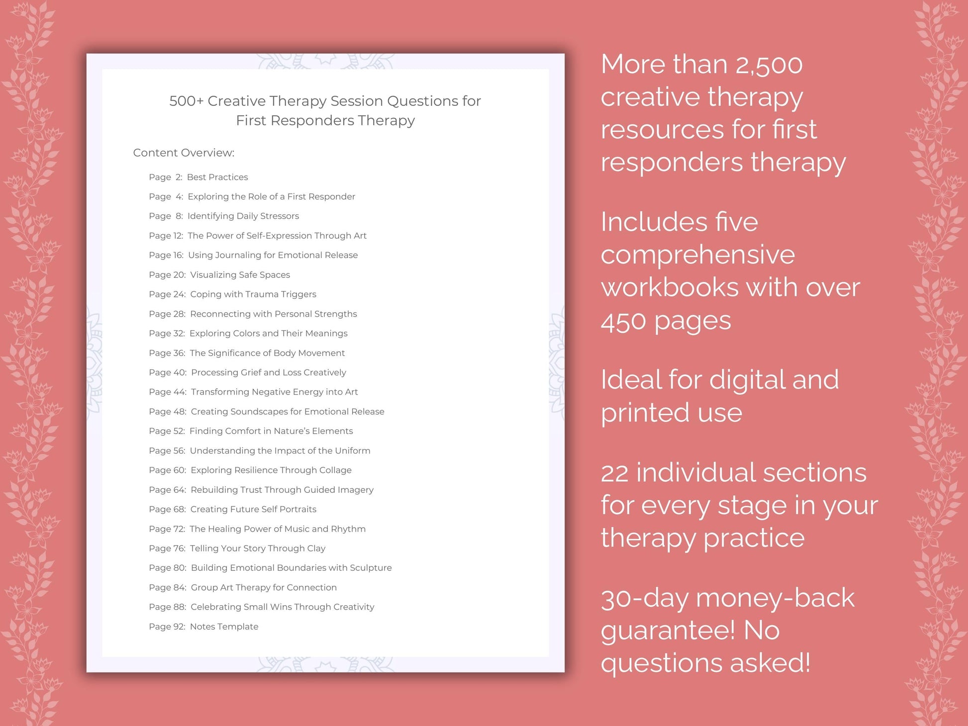 First Responders Creative Therapy Therapist Worksheets