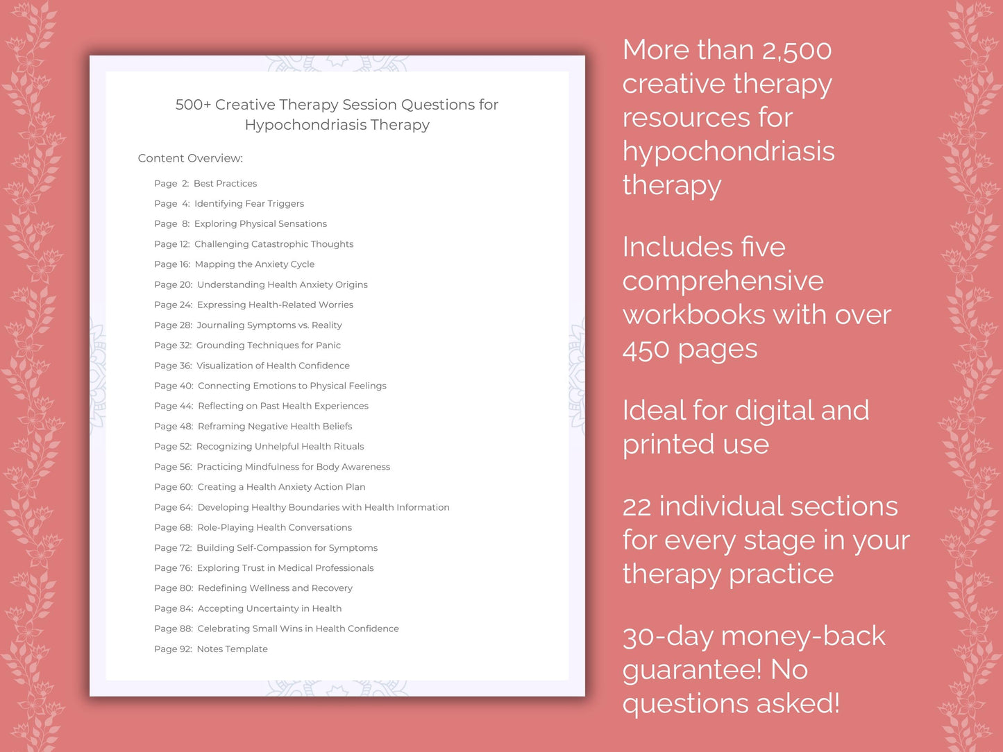 Hypochondriasis Creative Therapy Therapist Worksheets