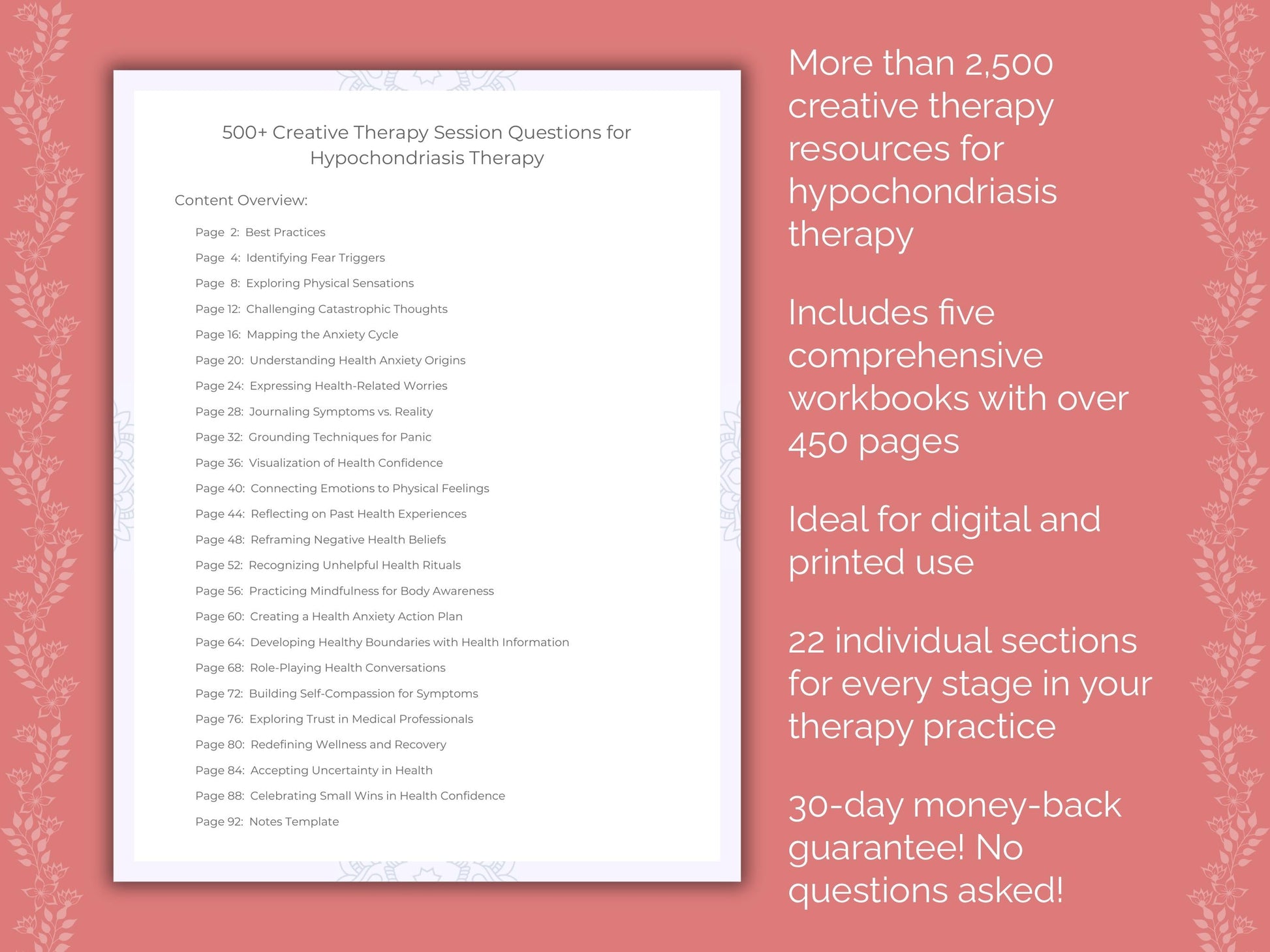 Hypochondriasis Creative Therapy Therapist Worksheets