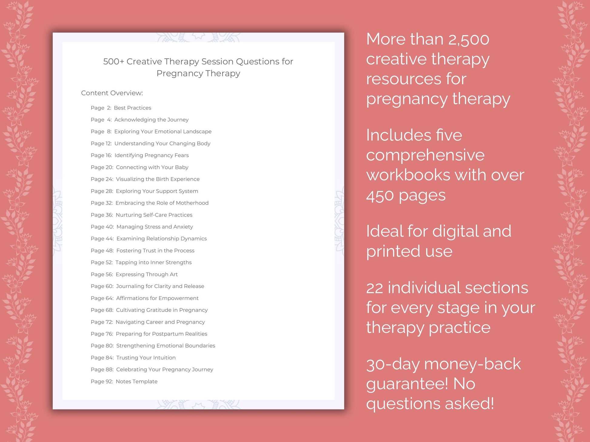 Pregnancy Creative Therapy Therapist Worksheets