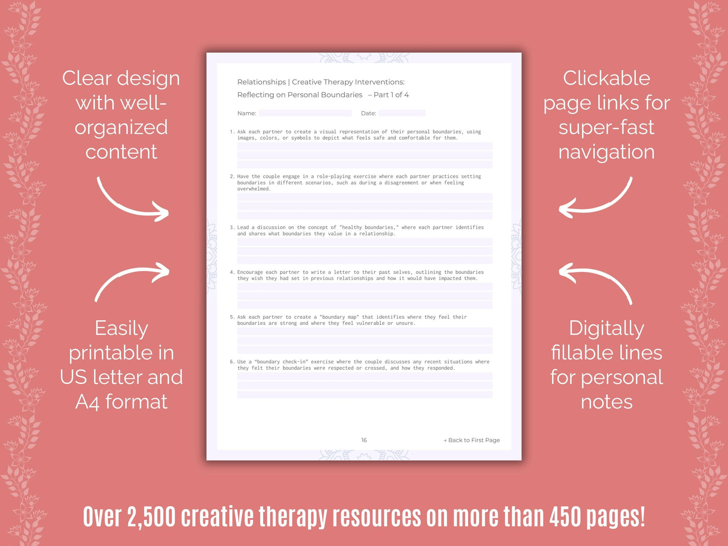 Relationships Creative Therapy Counseling Templates