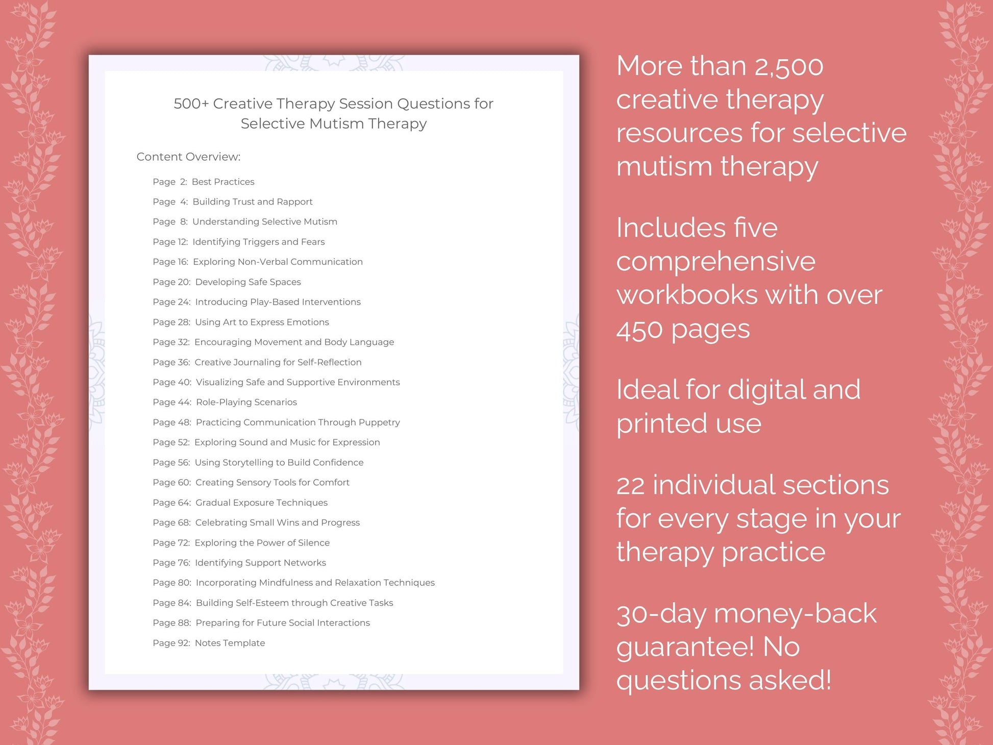 Selective Mutism Creative Therapy Therapist Worksheets