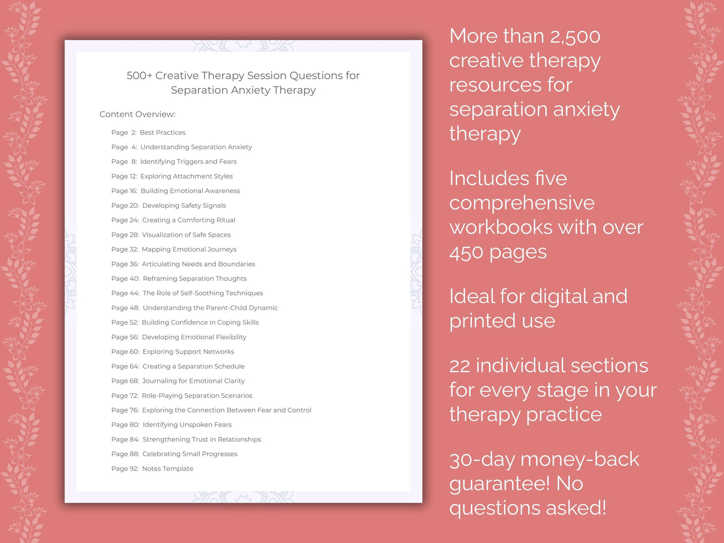 Separation Anxiety Creative Therapy Therapist Worksheets