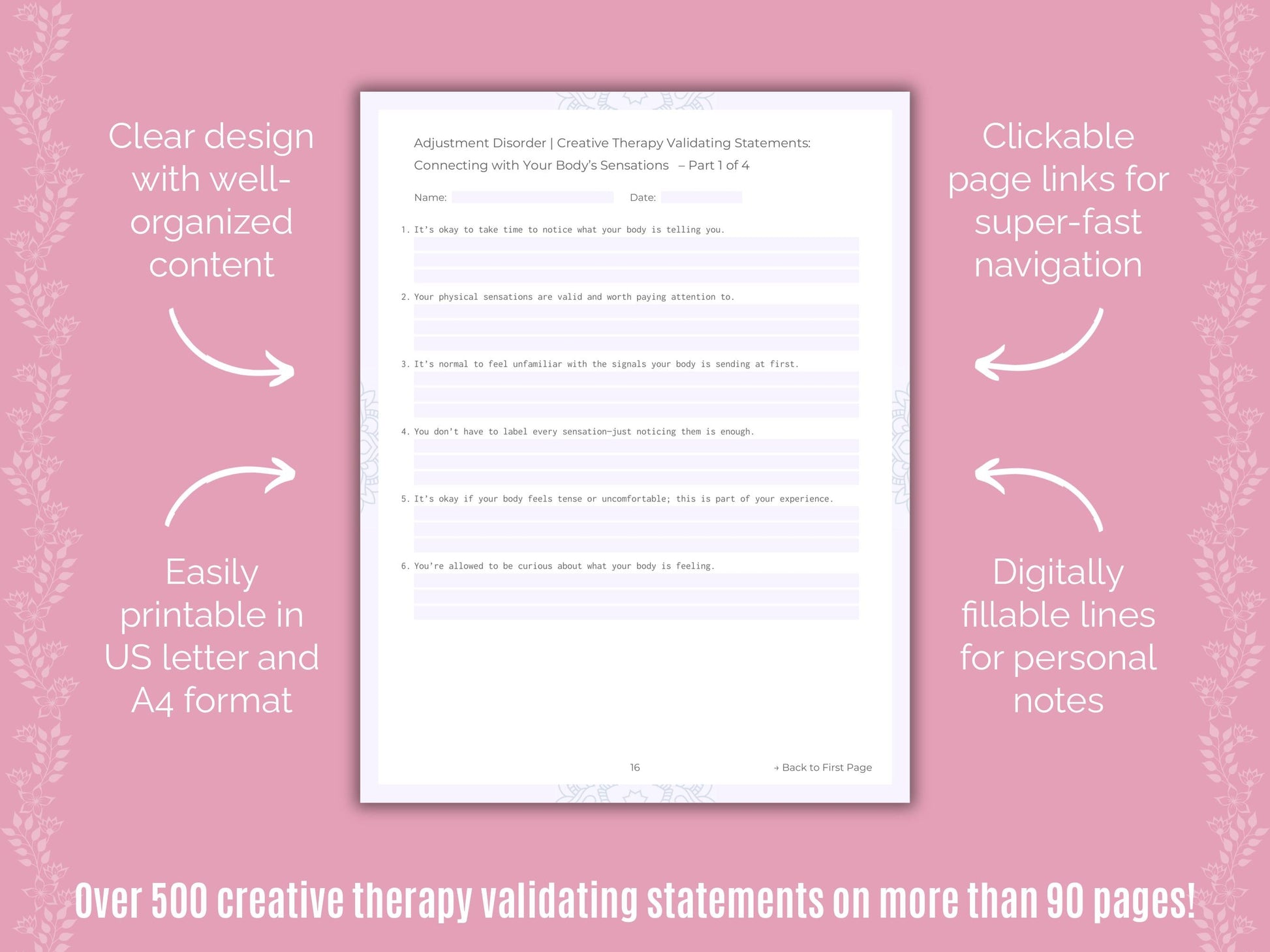 Adjustment Disorder Creative Therapy Counseling Templates