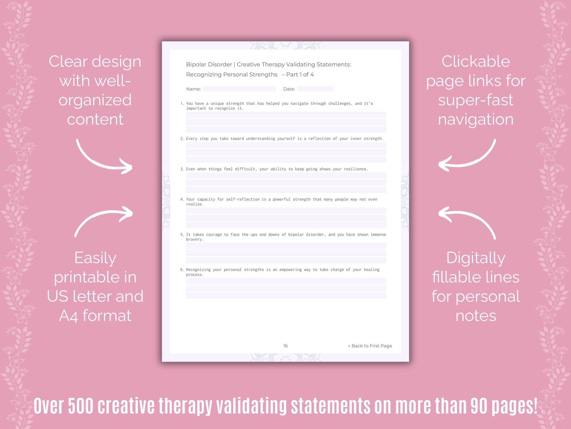 Bipolar Disorder Creative Therapy Counseling Templates