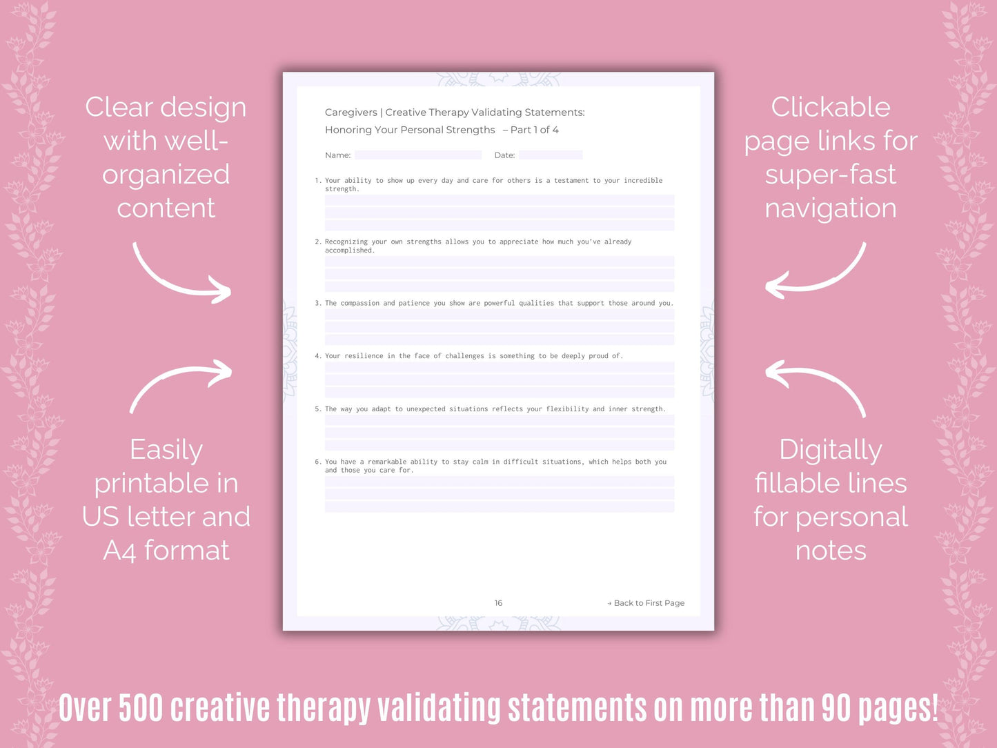 Caregivers Creative Therapy Counseling Templates