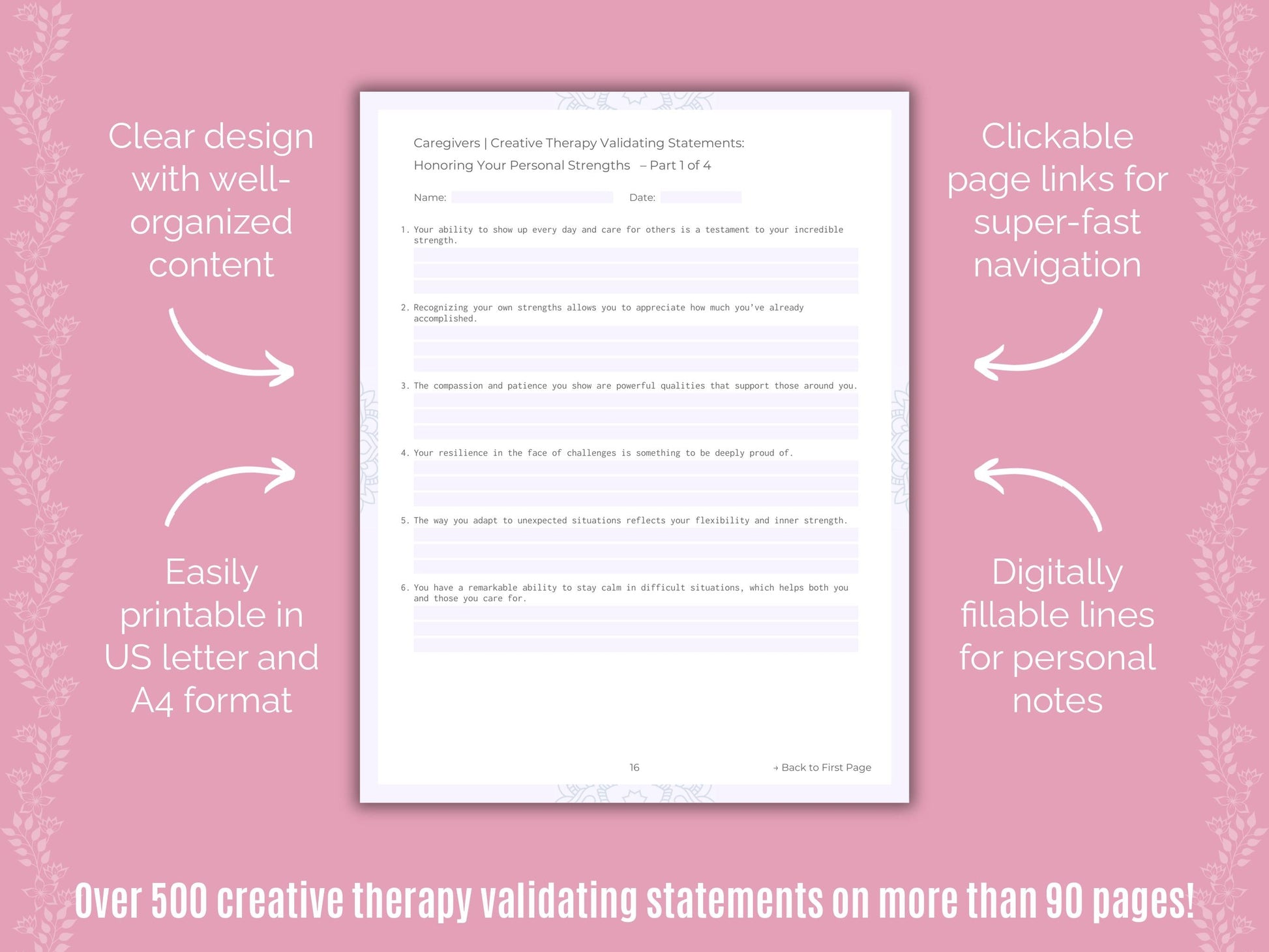 Caregivers Creative Therapy Counseling Templates