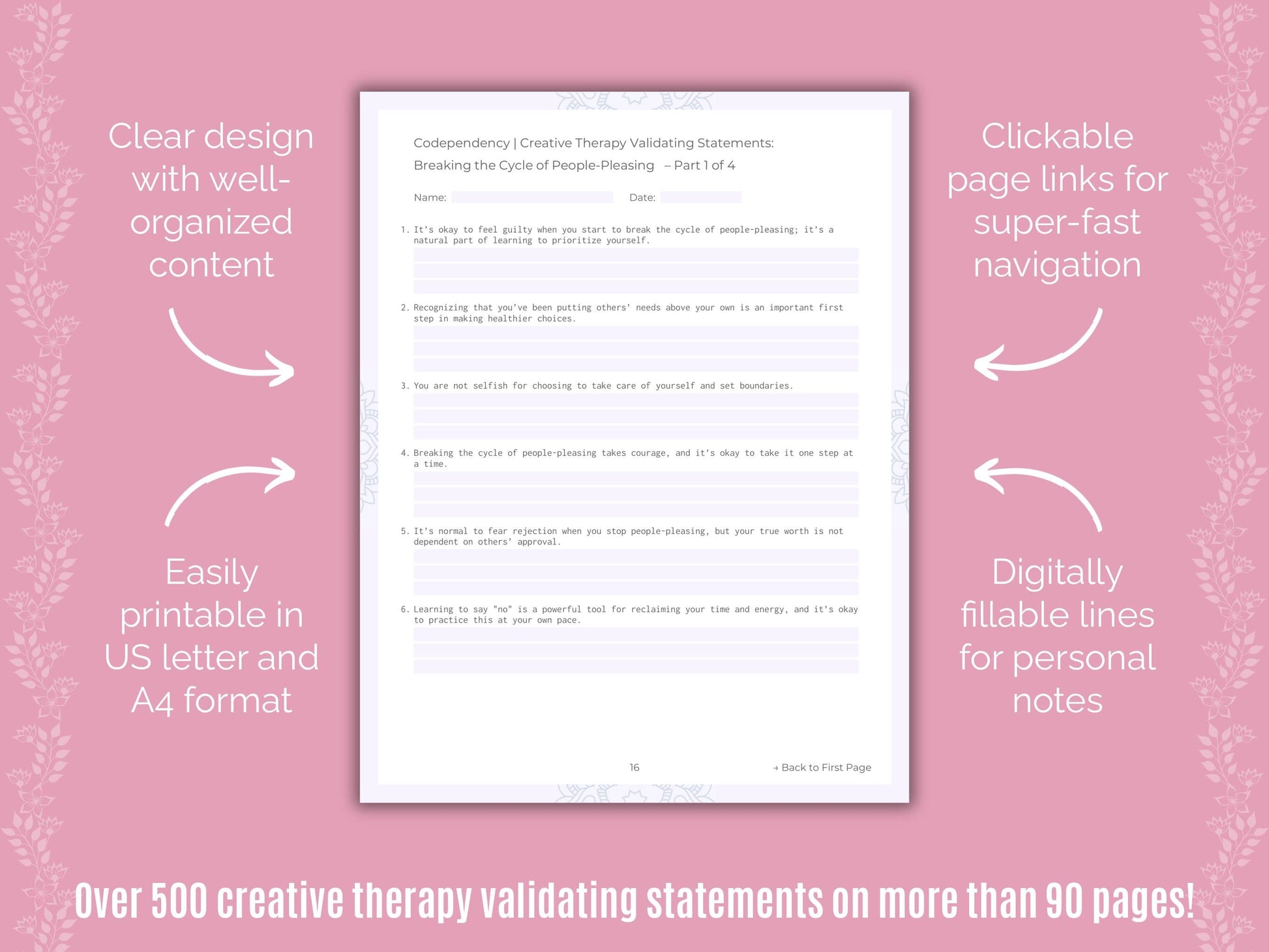 Codependency Creative Therapy Counseling Templates