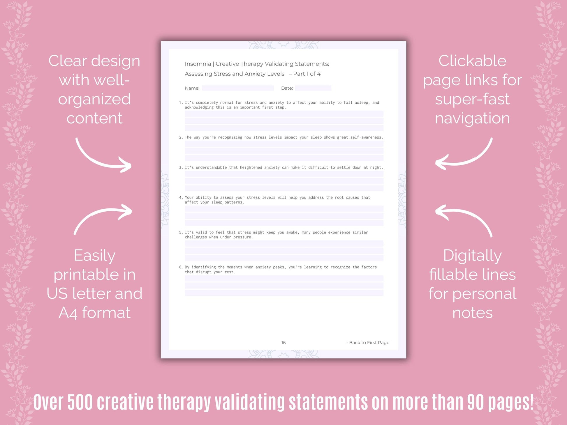 Insomnia Creative Therapy Counseling Templates