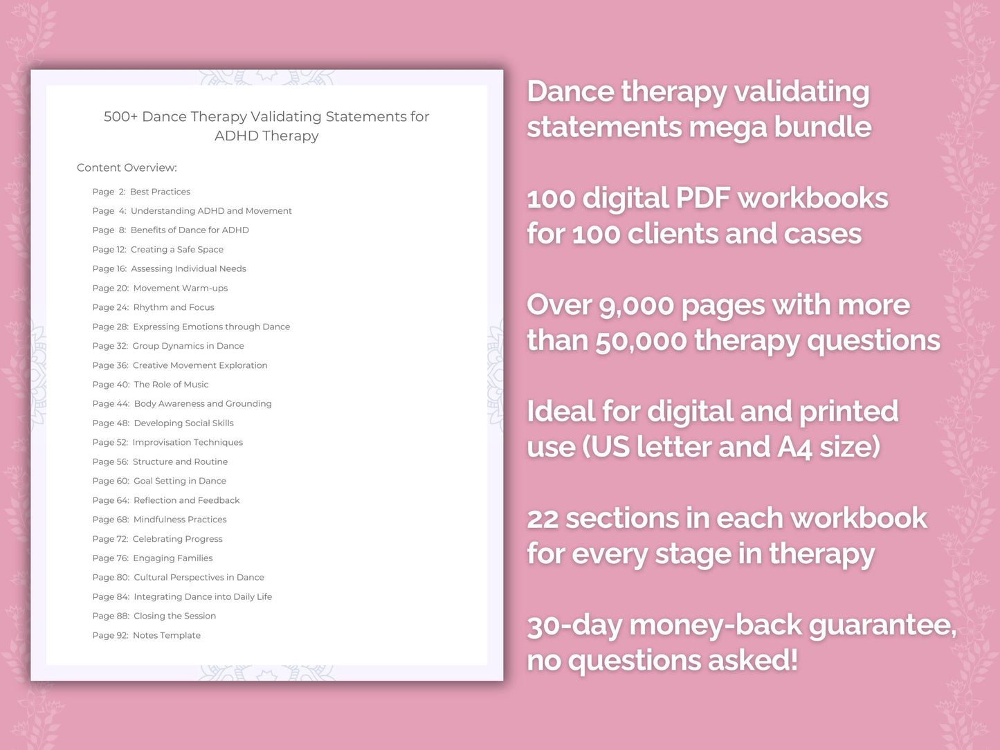 Dance Therapy Validating Statements Counseling Templates