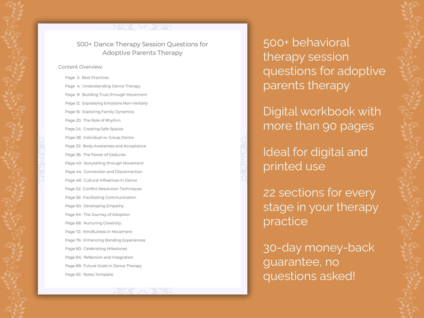 Adoptive Parents Dance Therapy Therapist Worksheets