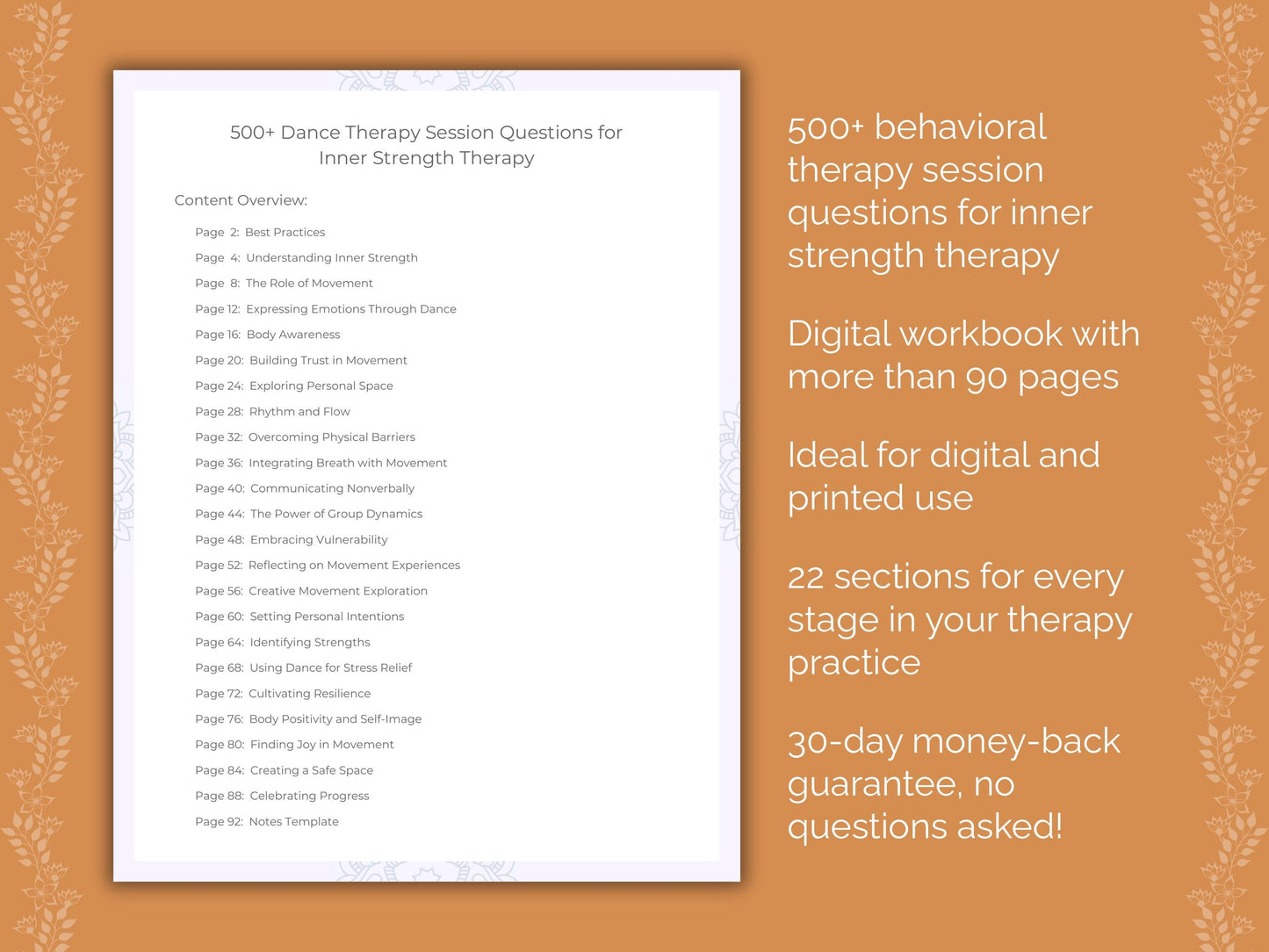 Inner Strength Dance Therapy Therapist Worksheets