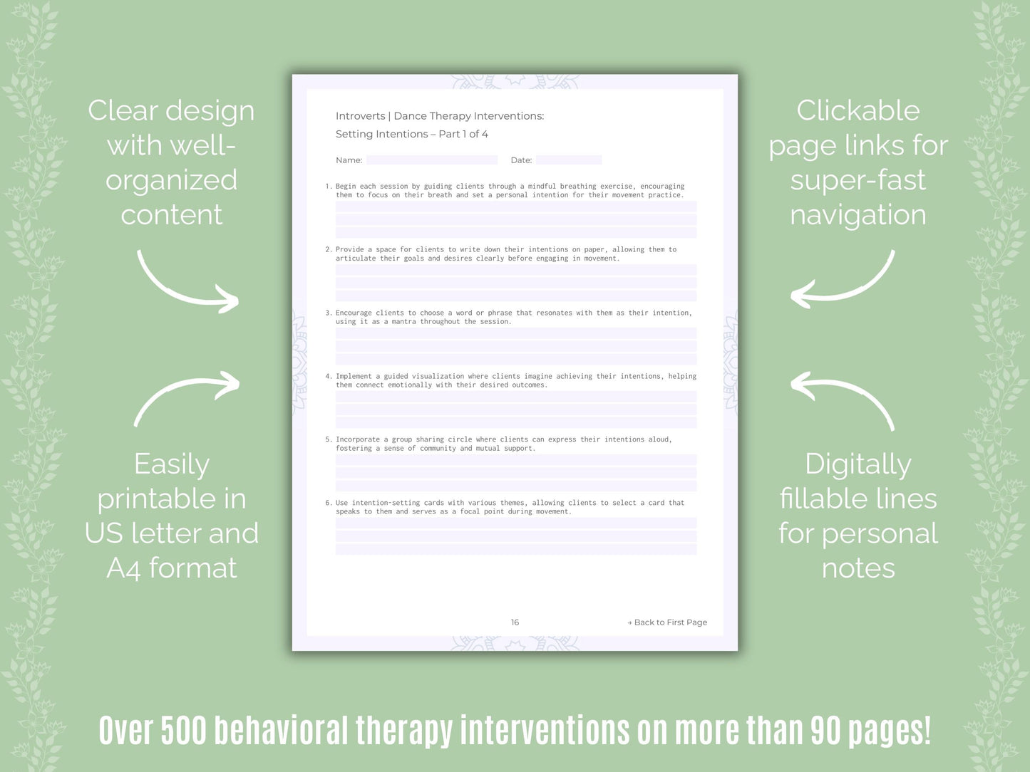 Introversion Dance Therapy Counseling Templates