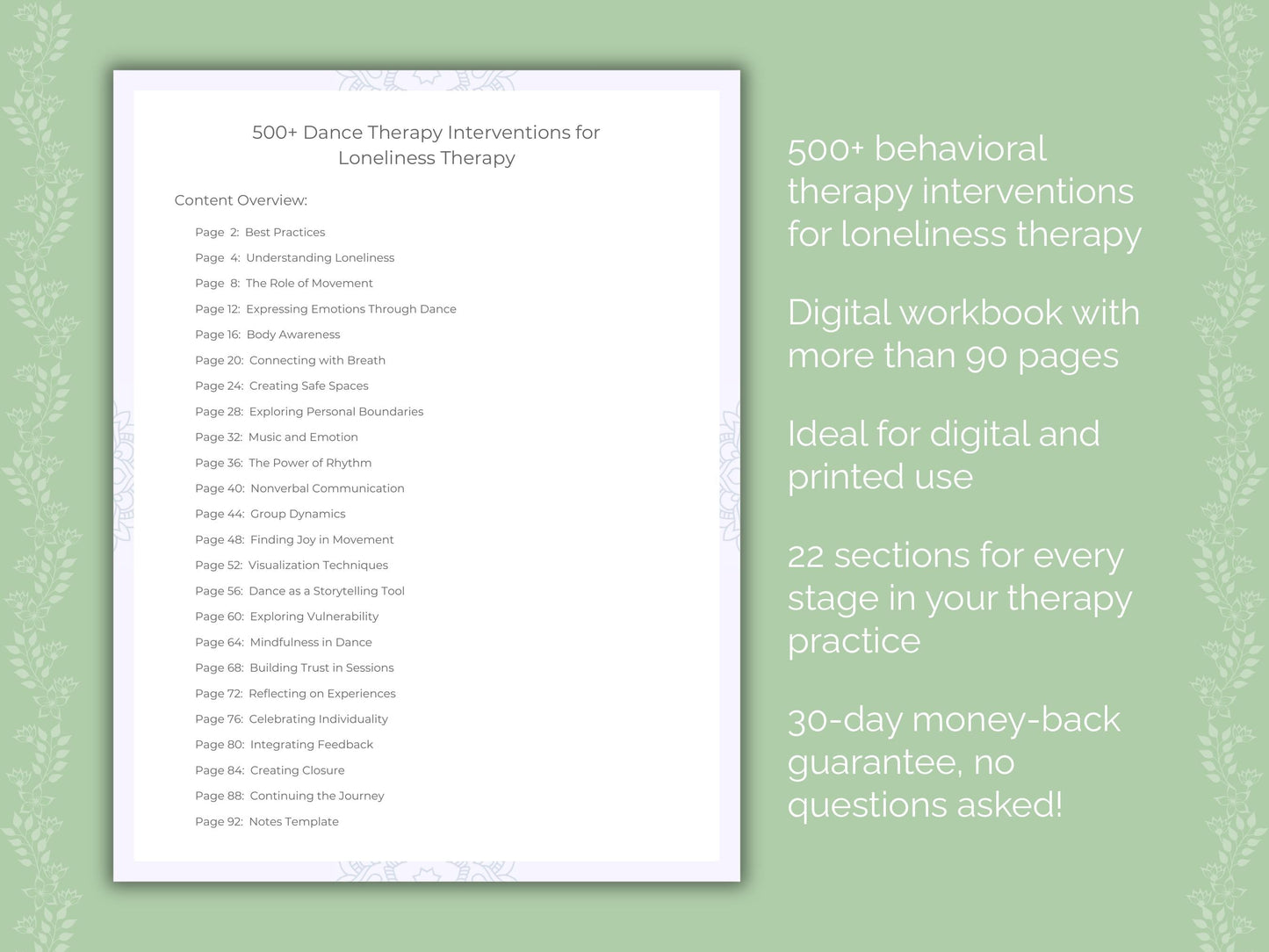 Loneliness Dance Therapy Therapist Worksheets