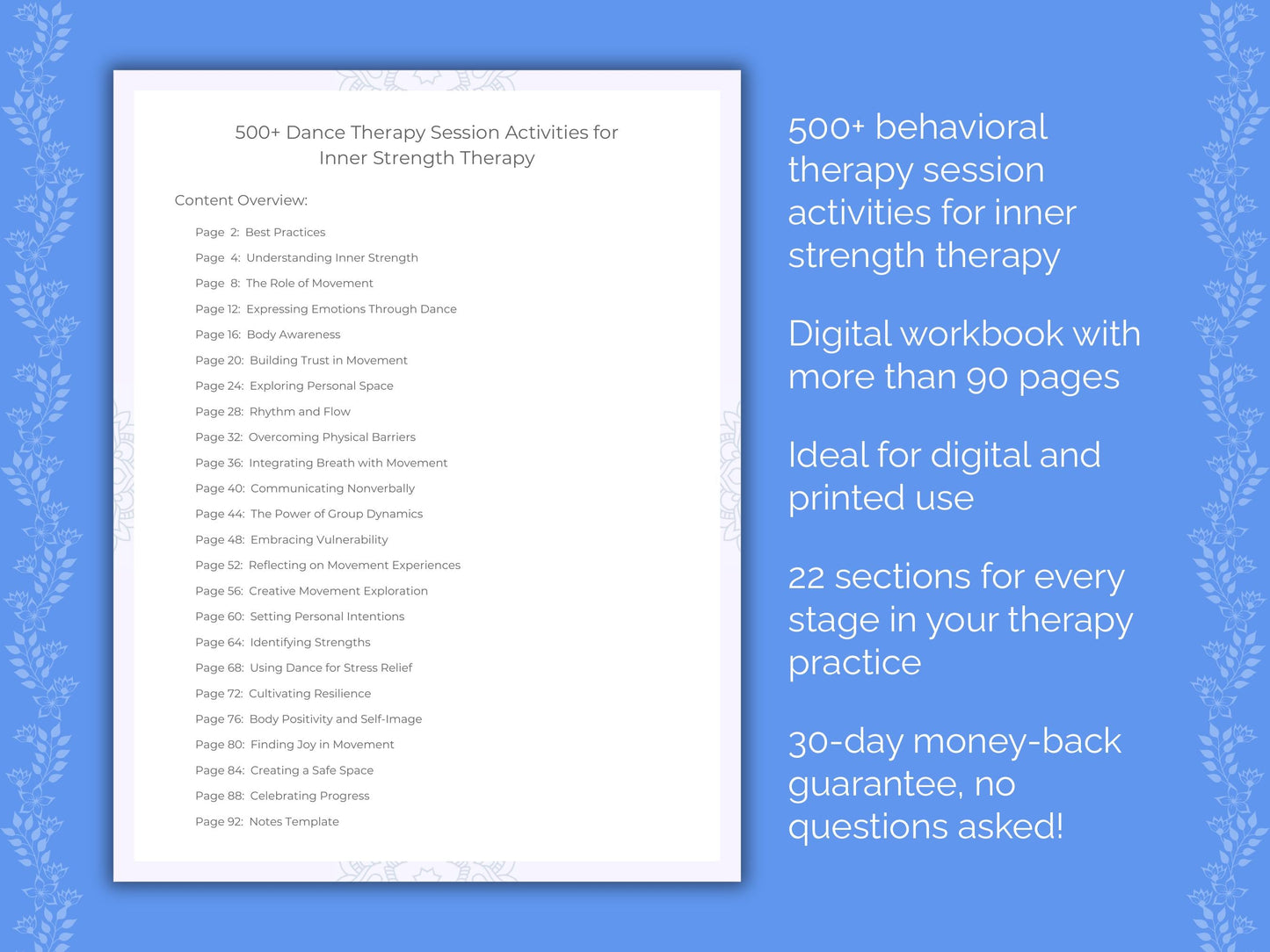 Inner Strength Dance Therapy Therapist Worksheets