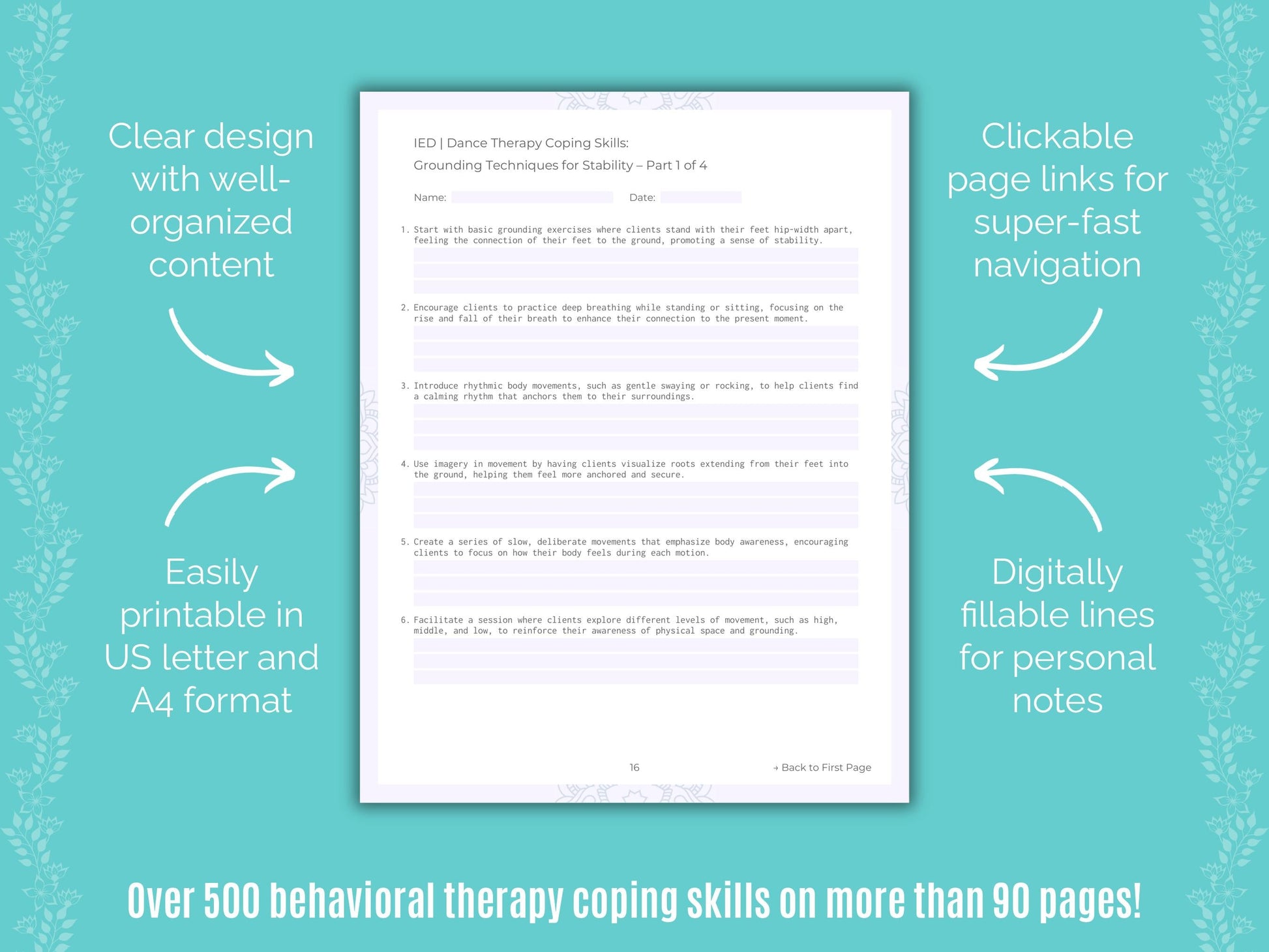 Intermittent Explosive Disorder (IED) Dance Therapy Counseling Templates