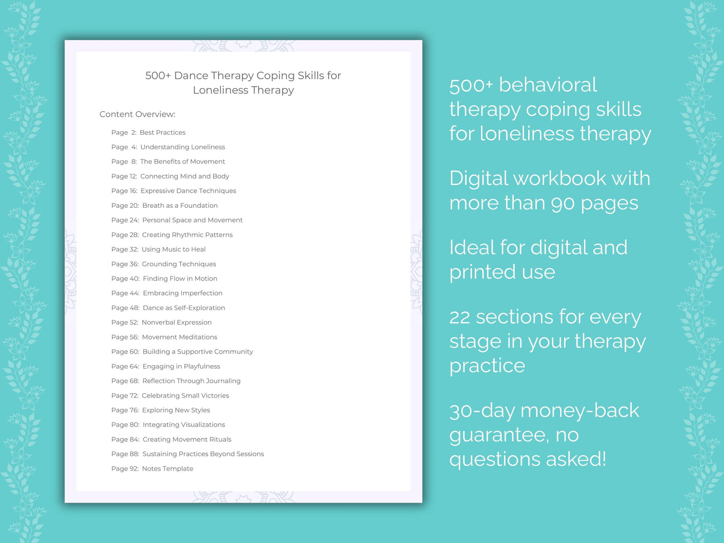 Loneliness Dance Therapy Therapist Worksheets