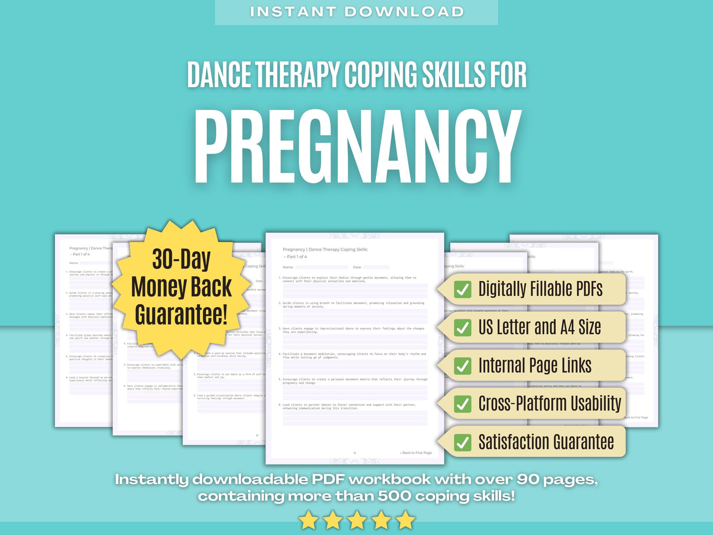 Pregnancy Dance Therapy Psychology Workbooks