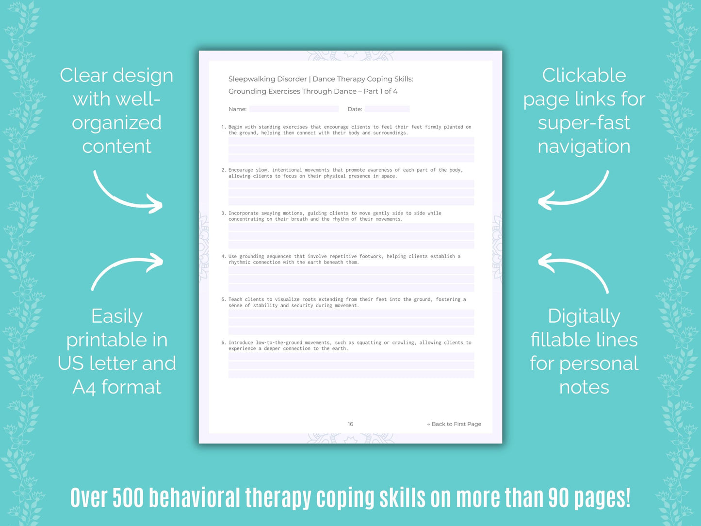 Sleepwalking Disorder Dance Therapy Counseling Templates