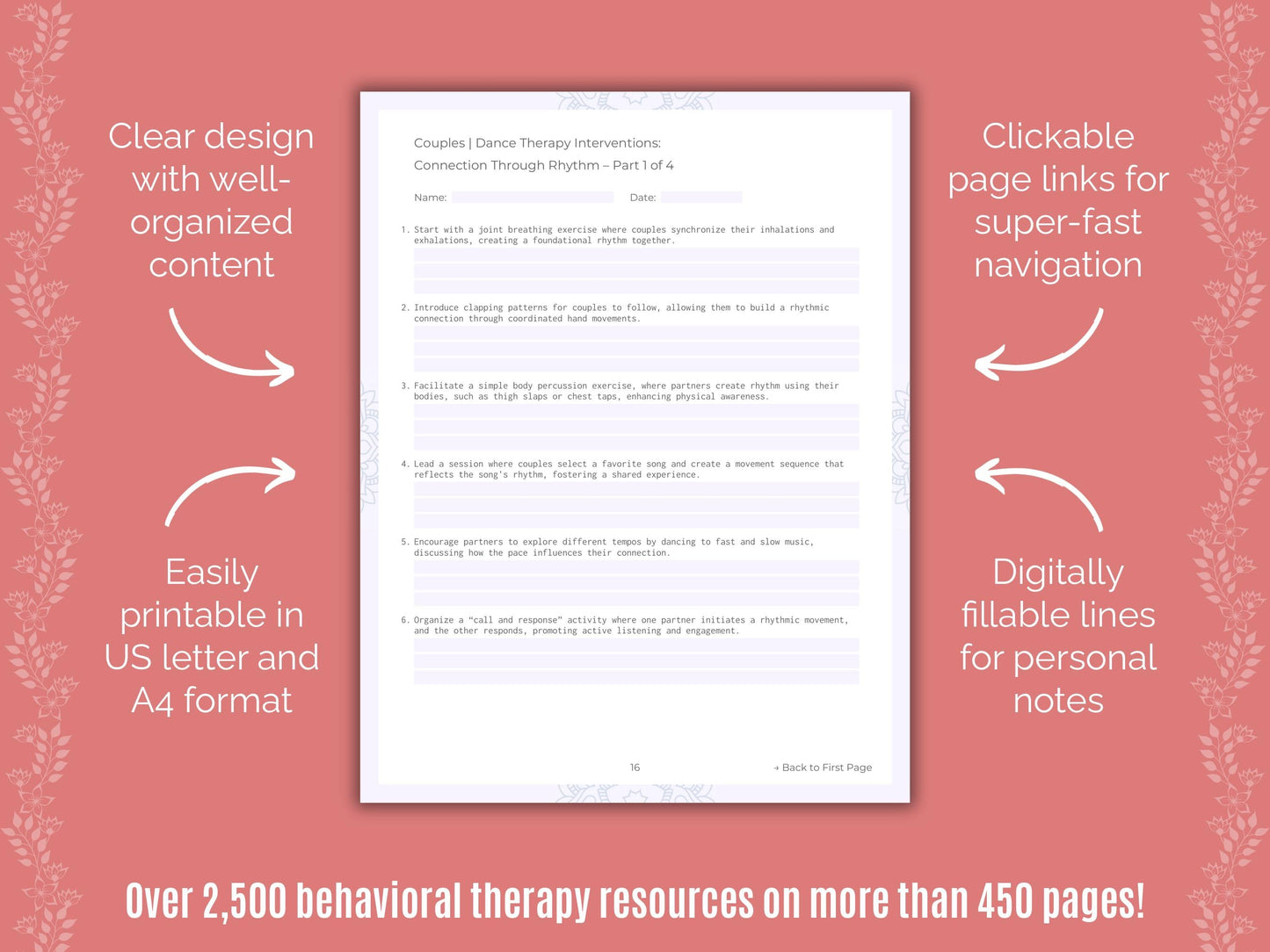 Couples Dance Therapy Counseling Templates