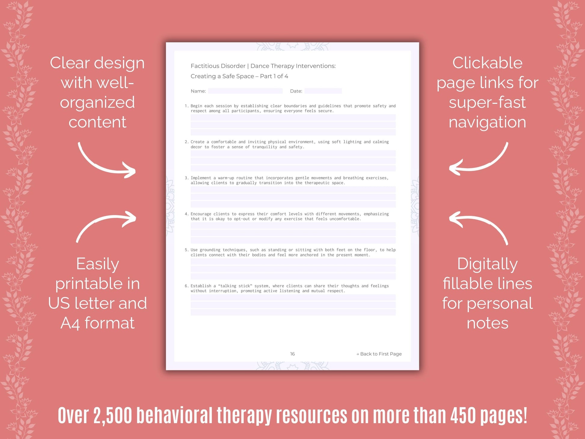 Factitious Disorder Dance Therapy Counseling Templates