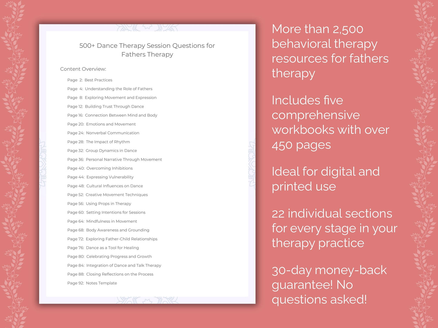 Fathers Dance Therapy Therapist Worksheets