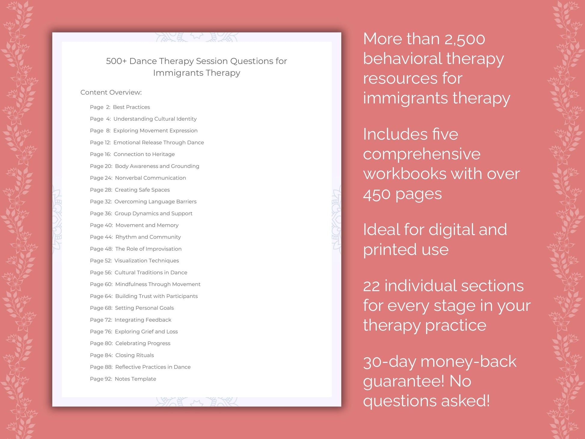 Immigrants Dance Therapy Therapist Worksheets