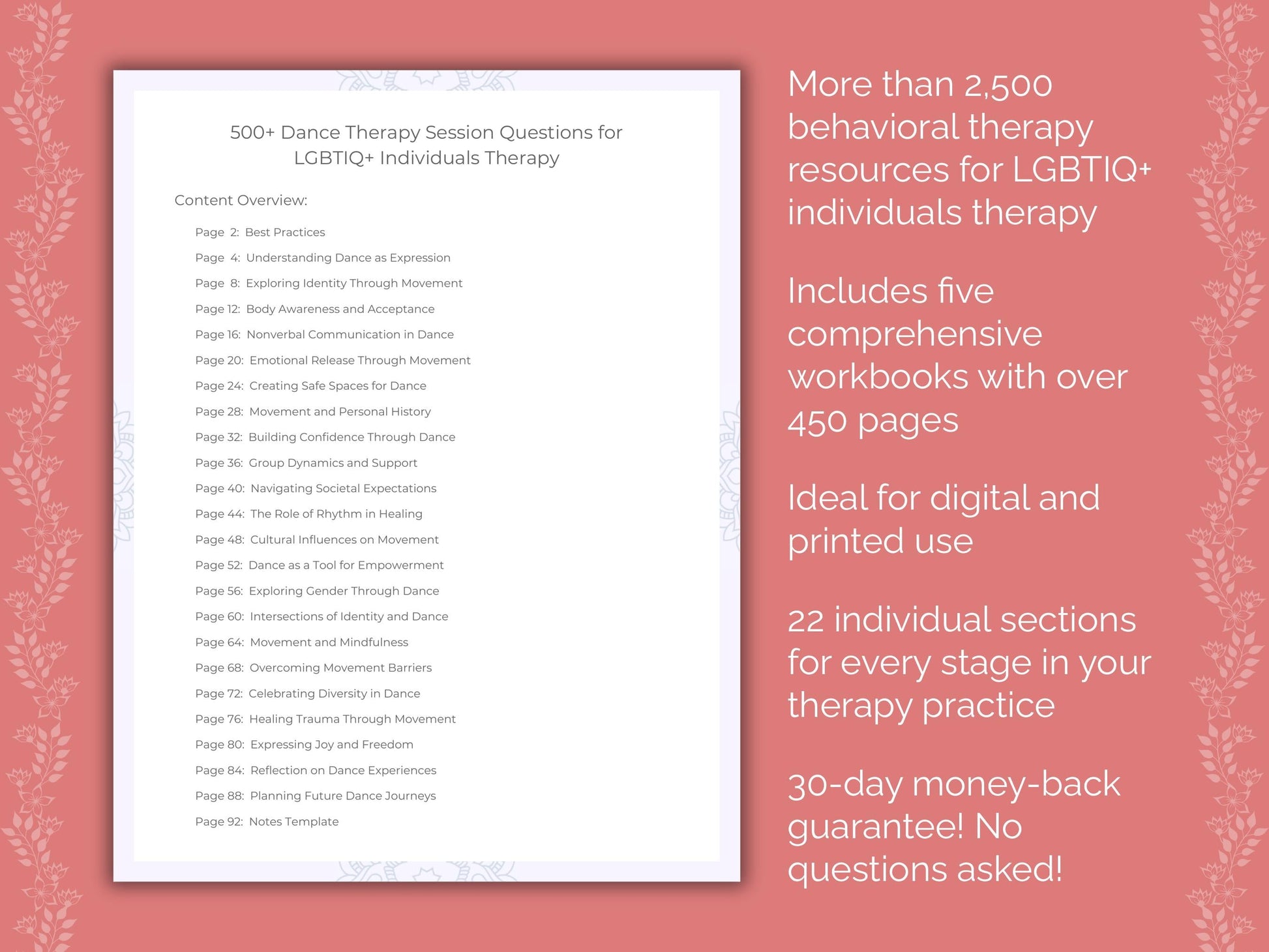LGBTIQ+ Individuals Dance Therapy Therapist Worksheets