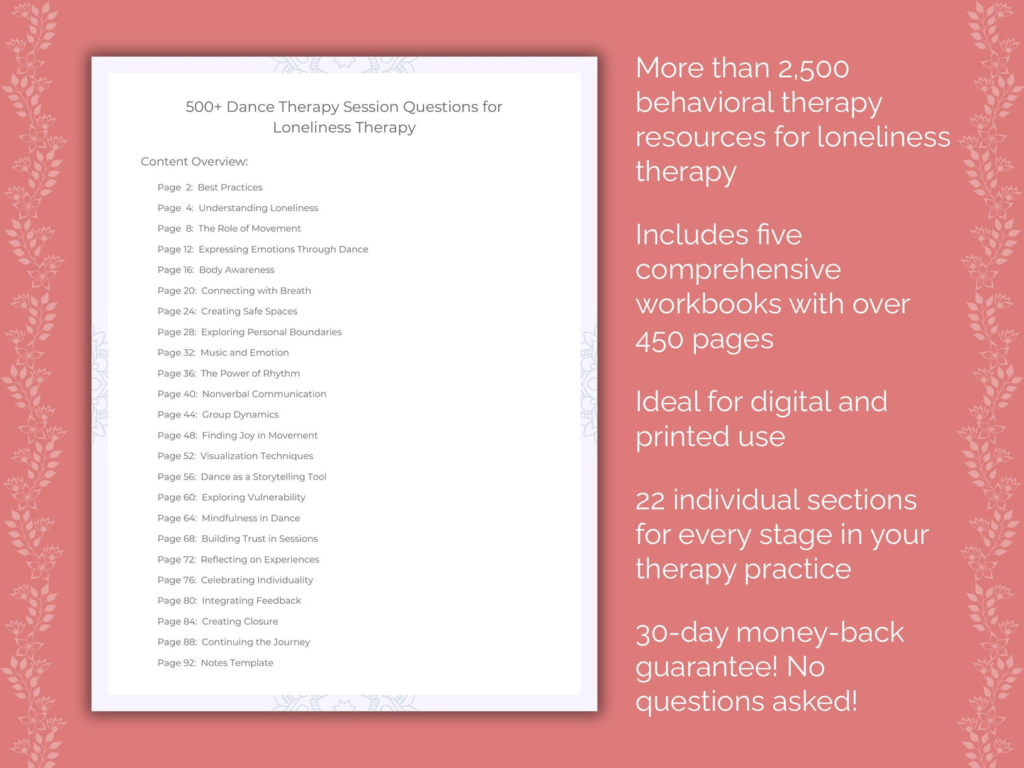 Loneliness Dance Therapy Therapist Worksheets