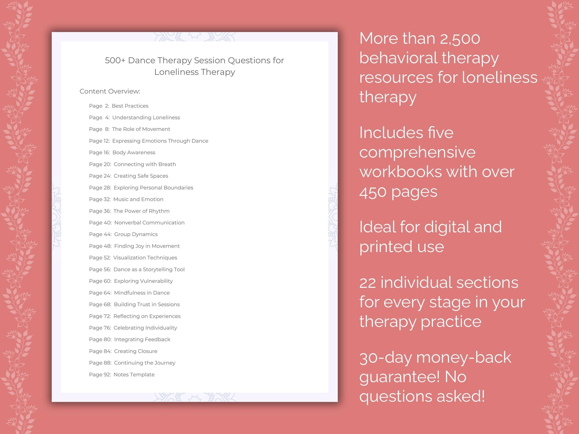 Loneliness Dance Therapy Therapist Worksheets