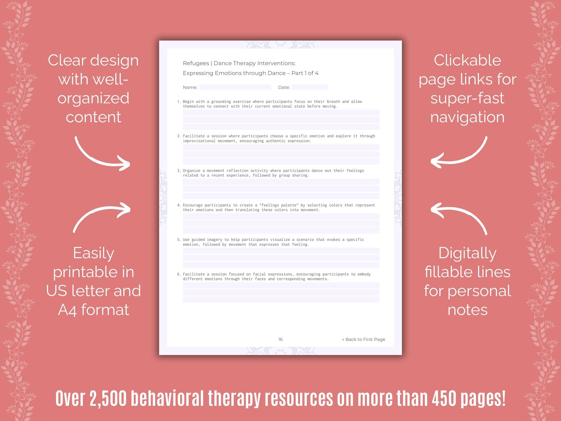 Refugees Dance Therapy Counseling Templates