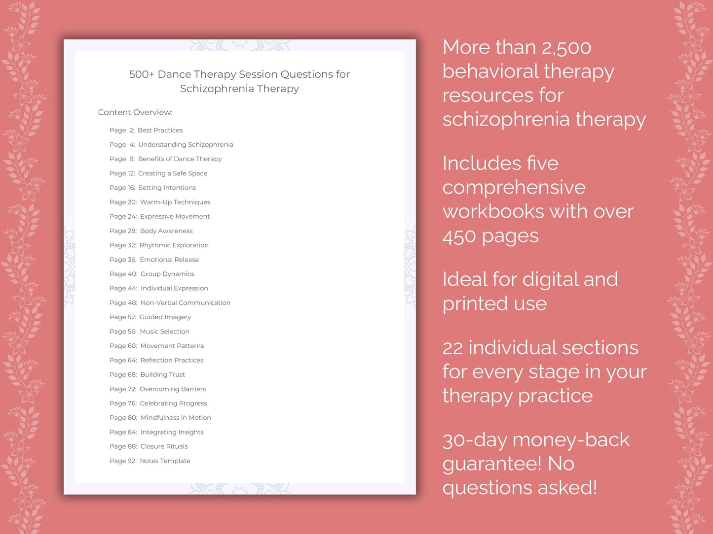 Schizophrenia Dance Therapy Therapist Worksheets