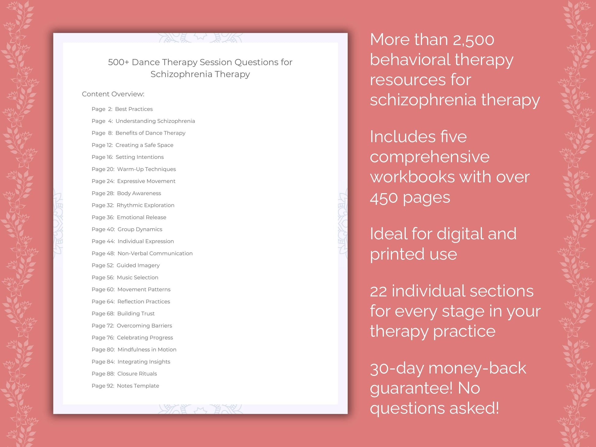 Schizophrenia Dance Therapy Therapist Worksheets