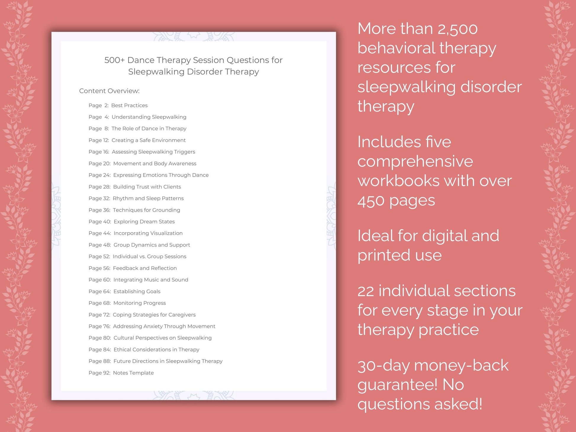 Sleepwalking Disorder Dance Therapy Therapist Worksheets