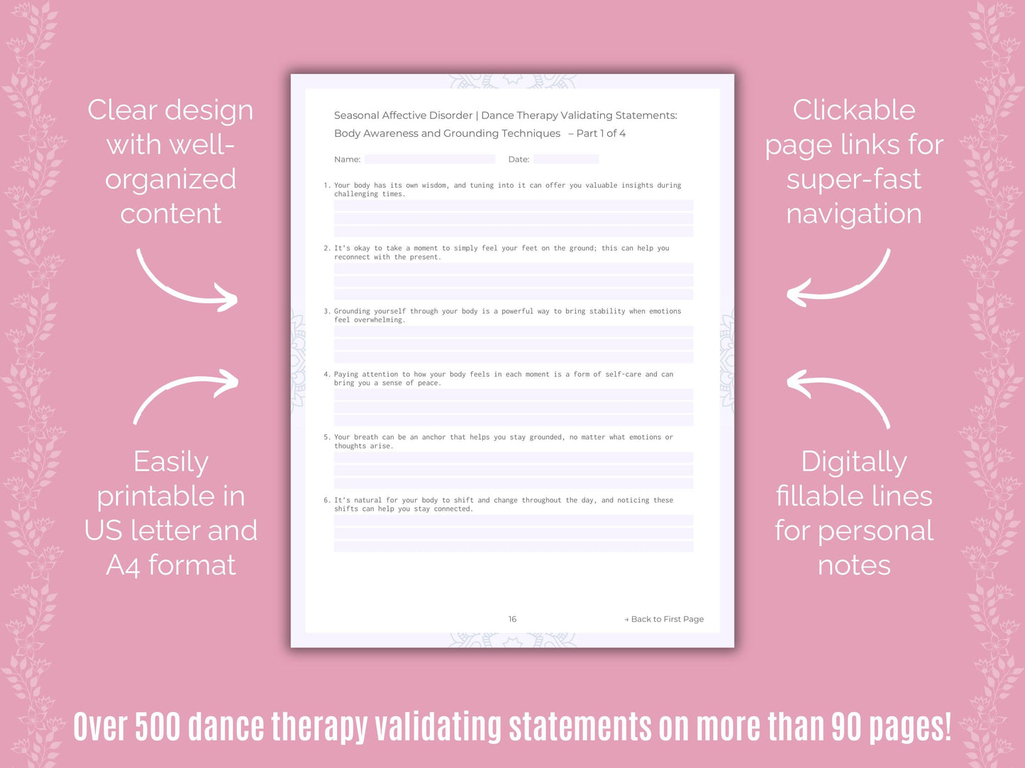 Seasonal Affective Disorder Dance Therapy Counseling Templates