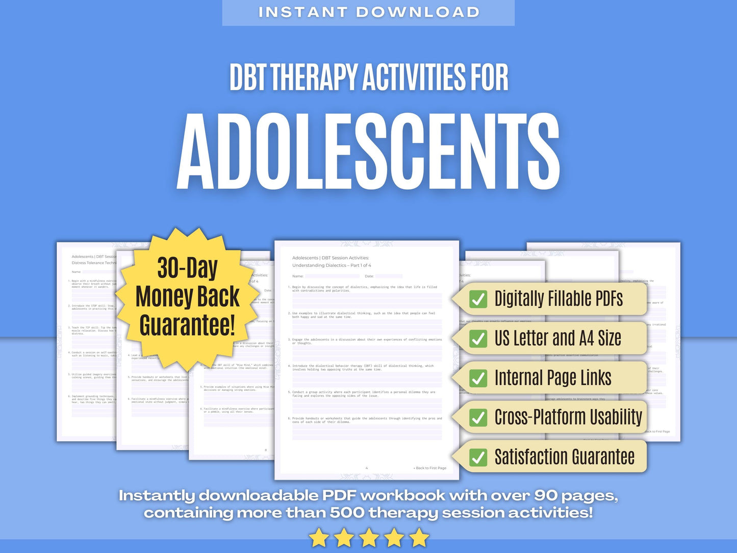 Adolescents Dialectical Behavior Therapy (DBT) Psychology Workbooks