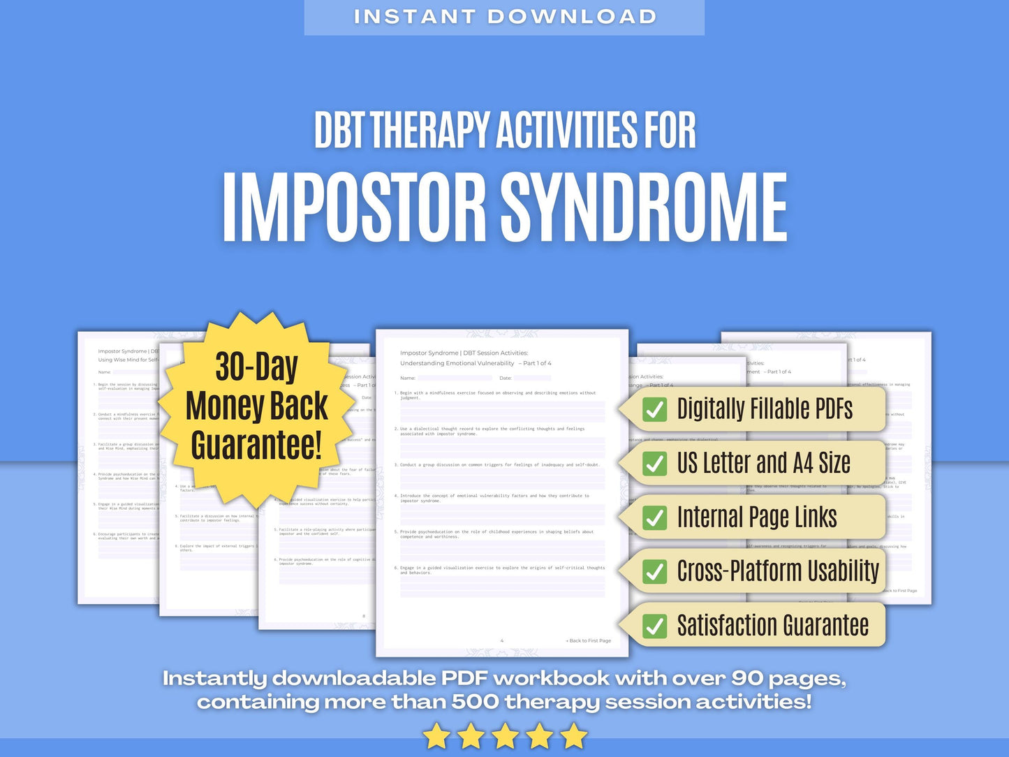 Impostor Syndrome Dialectical Behavior Therapy (DBT) Psychology Workbooks