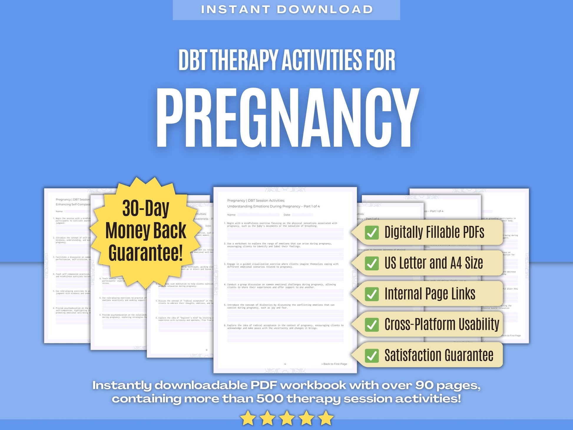 Pregnancy Dialectical Behavior Therapy (DBT) Psychology Workbooks