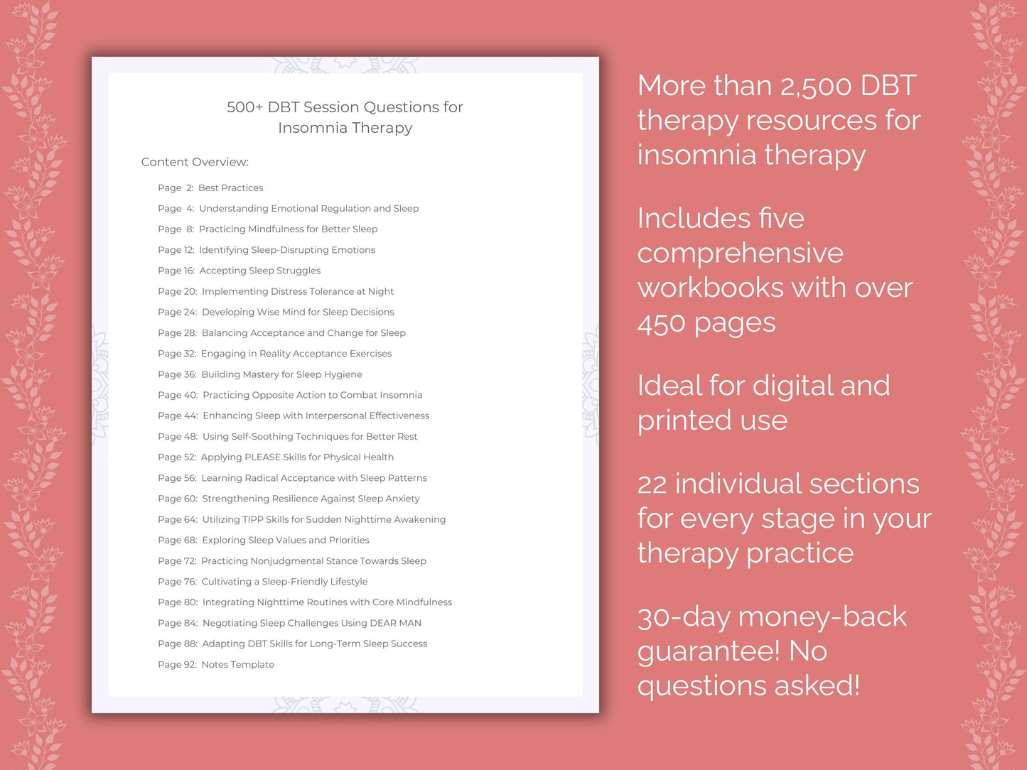 Insomnia Dialectical Behavior Therapy (DBT) Therapist Worksheets
