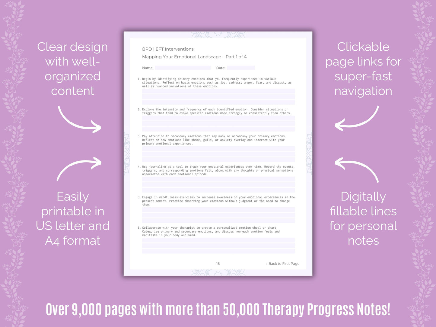 Emotionally Focused Therapy (EFT) Progress Notes Counselor Cheat Sheets