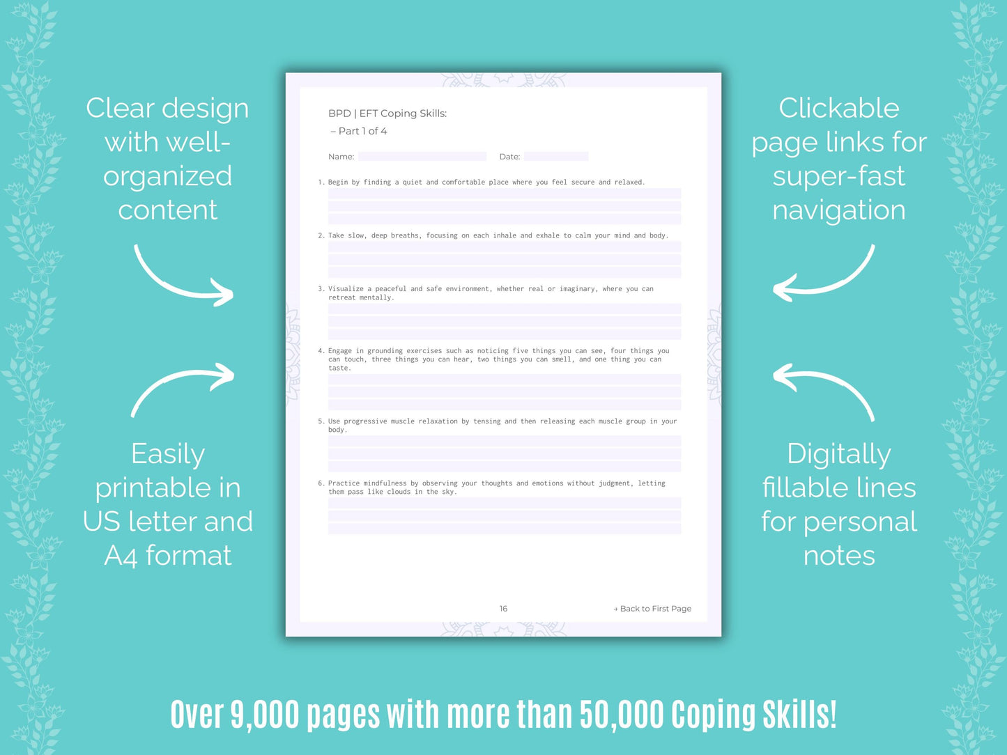 Emotionally Focused Therapy (EFT) Coping Skills Counselor Cheat Sheets