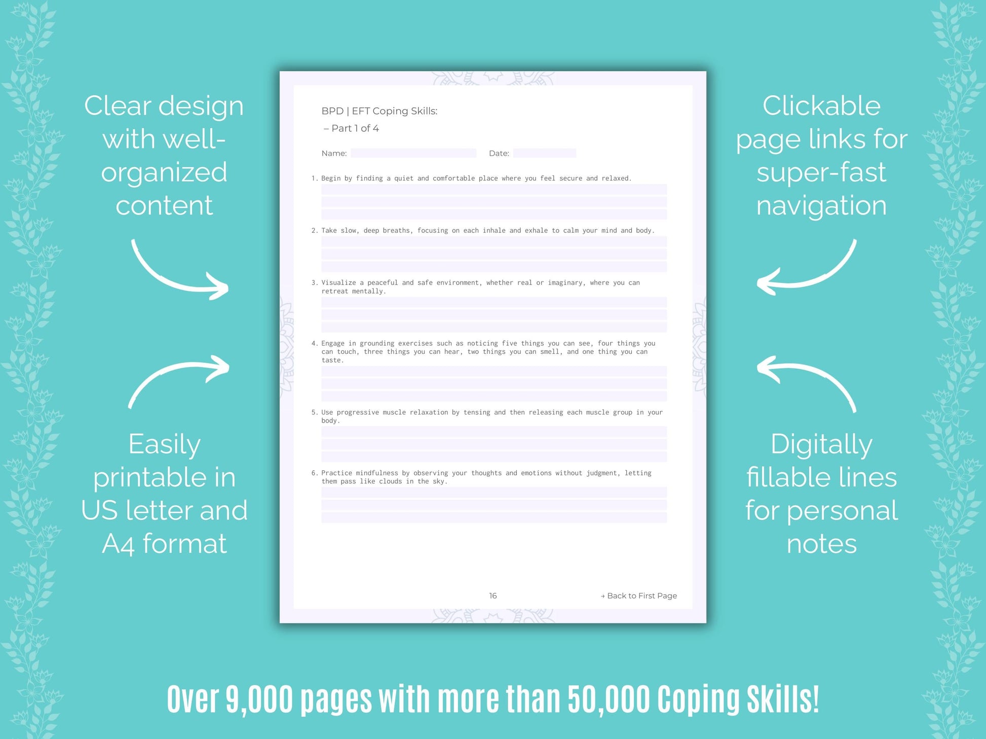 Emotionally Focused Therapy (EFT) Coping Skills Counselor Cheat Sheets