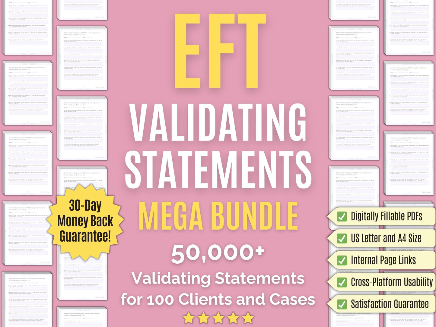 Emotionally Focused Therapy (EFT) Validating Statements Psychology Workbooks